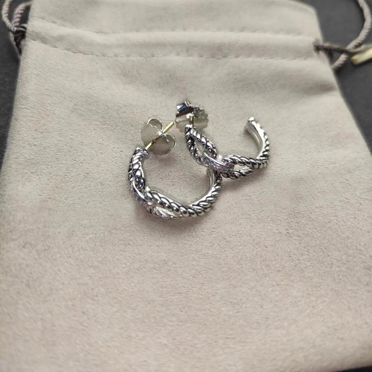 Sterling Silver Zircon Stud Earrings 925