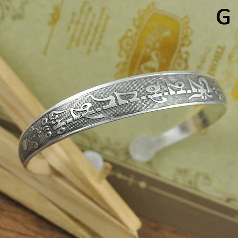 Tibetan Silver Bracelet Vintage Elephant Flower