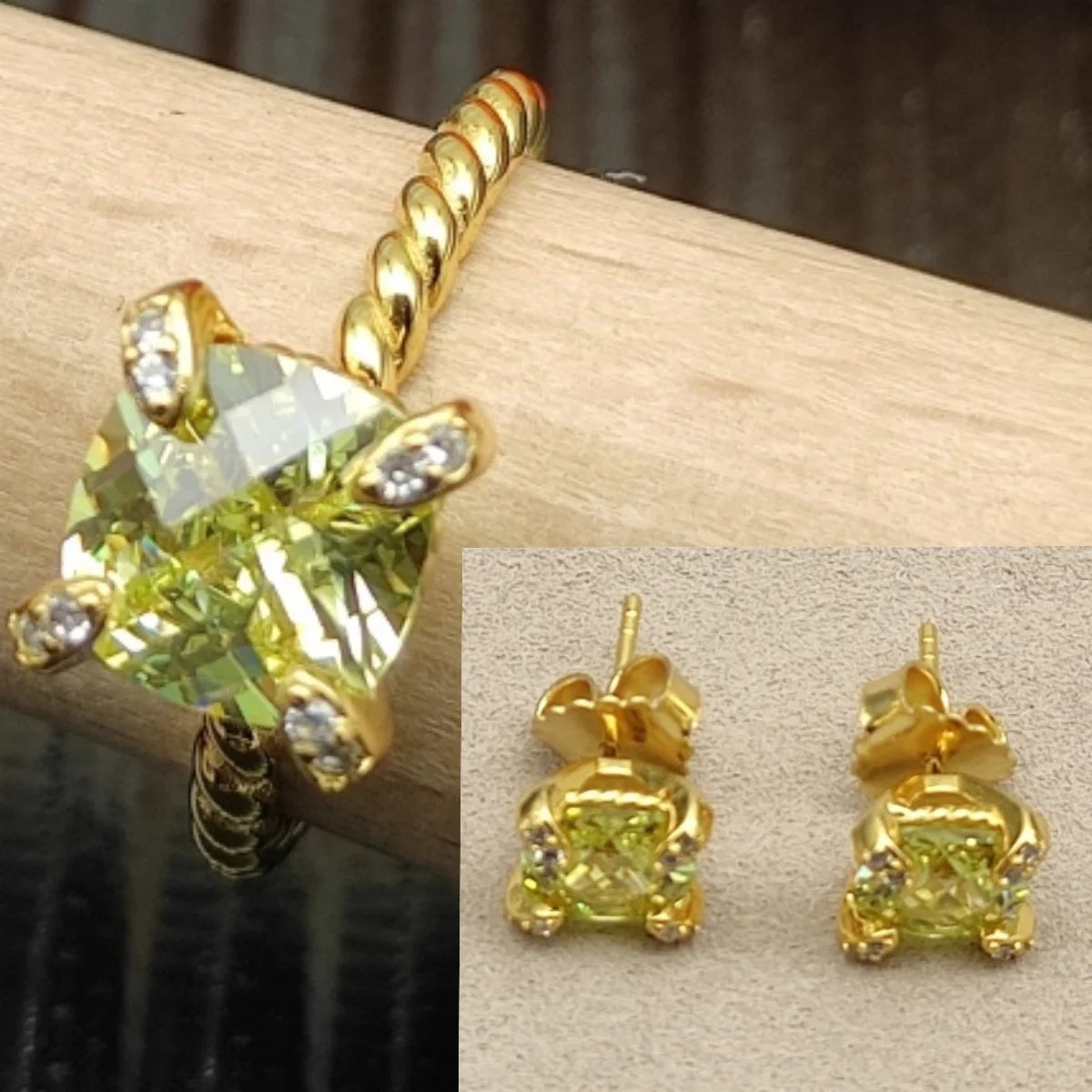 Earring, Ring, Necklace  8mm  Stone Set