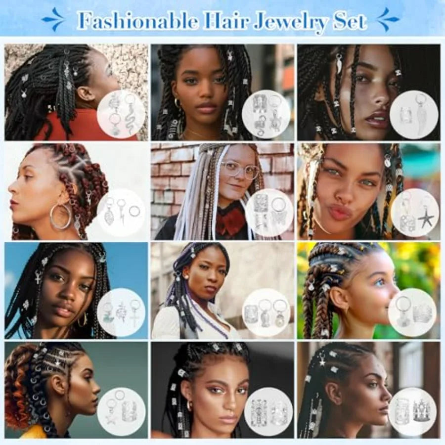 Hair Jewelry For Braids And Dreadlocks Accessories Metal Cuffs Clips