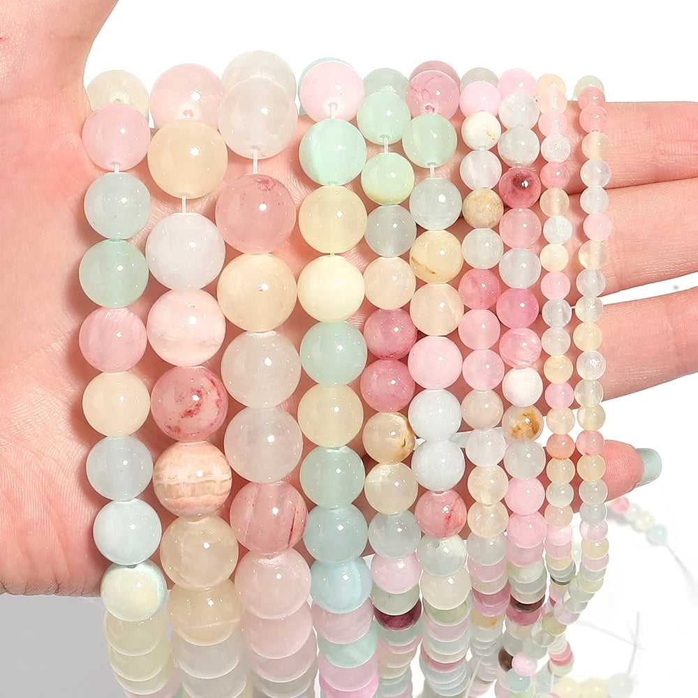 Natural Colorful Jade Stone Beads Round For Jewelry Making