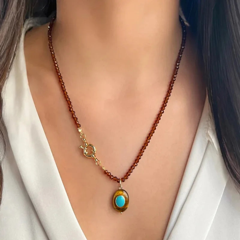 Necklace With Natural Stone Pendant