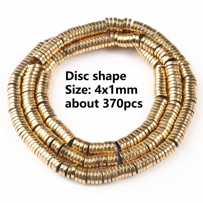GMB724 Real Gold Plated Hematite Beads Irregular Heart Cube Rondelle