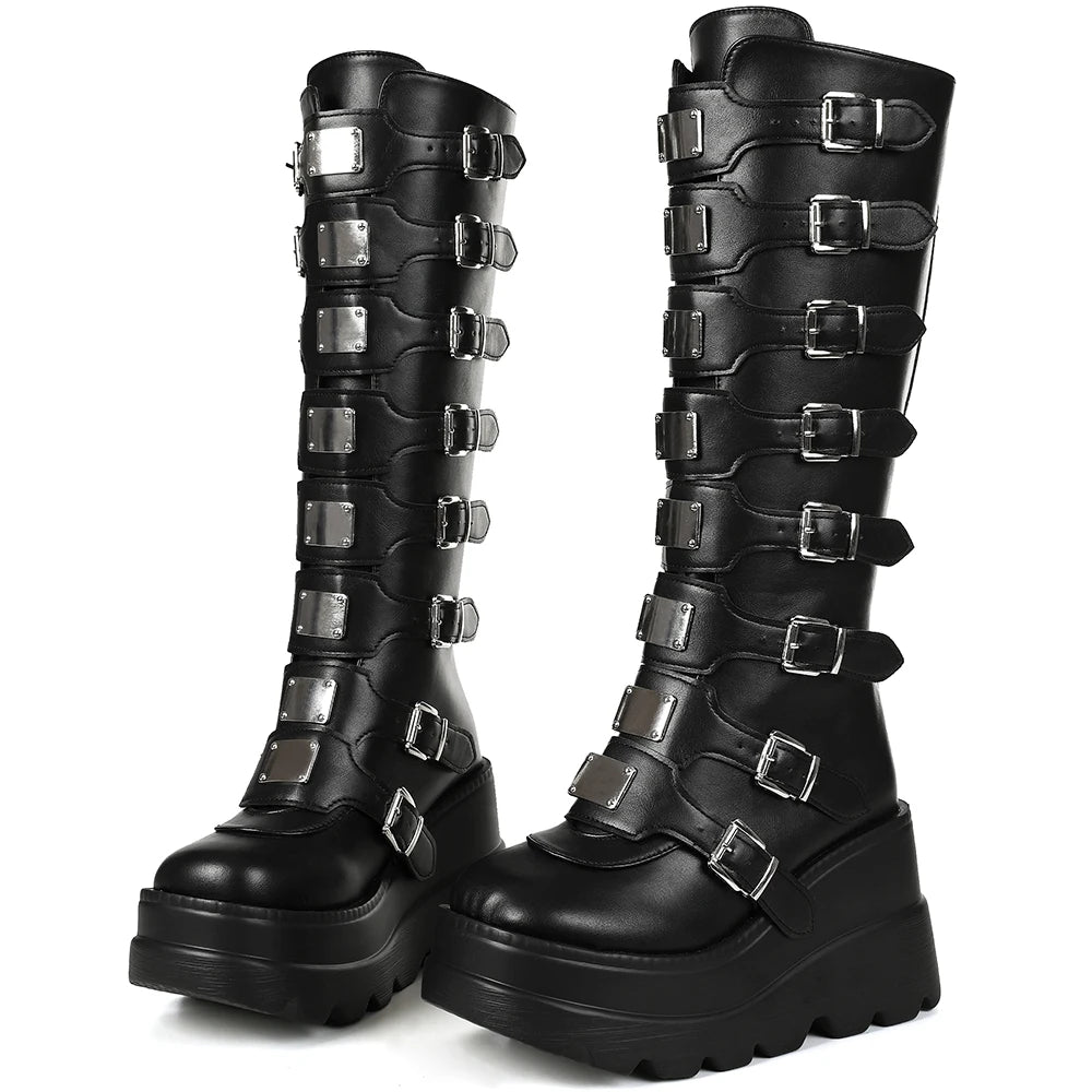 Combat Boots Women Platform Wedges