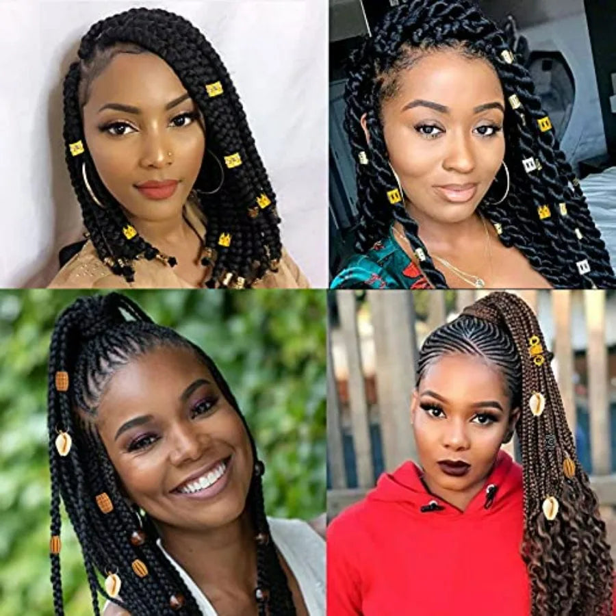 Hair Jewelry For Braids 133 Pcs Gold Cuffs Dreadlock Accessories