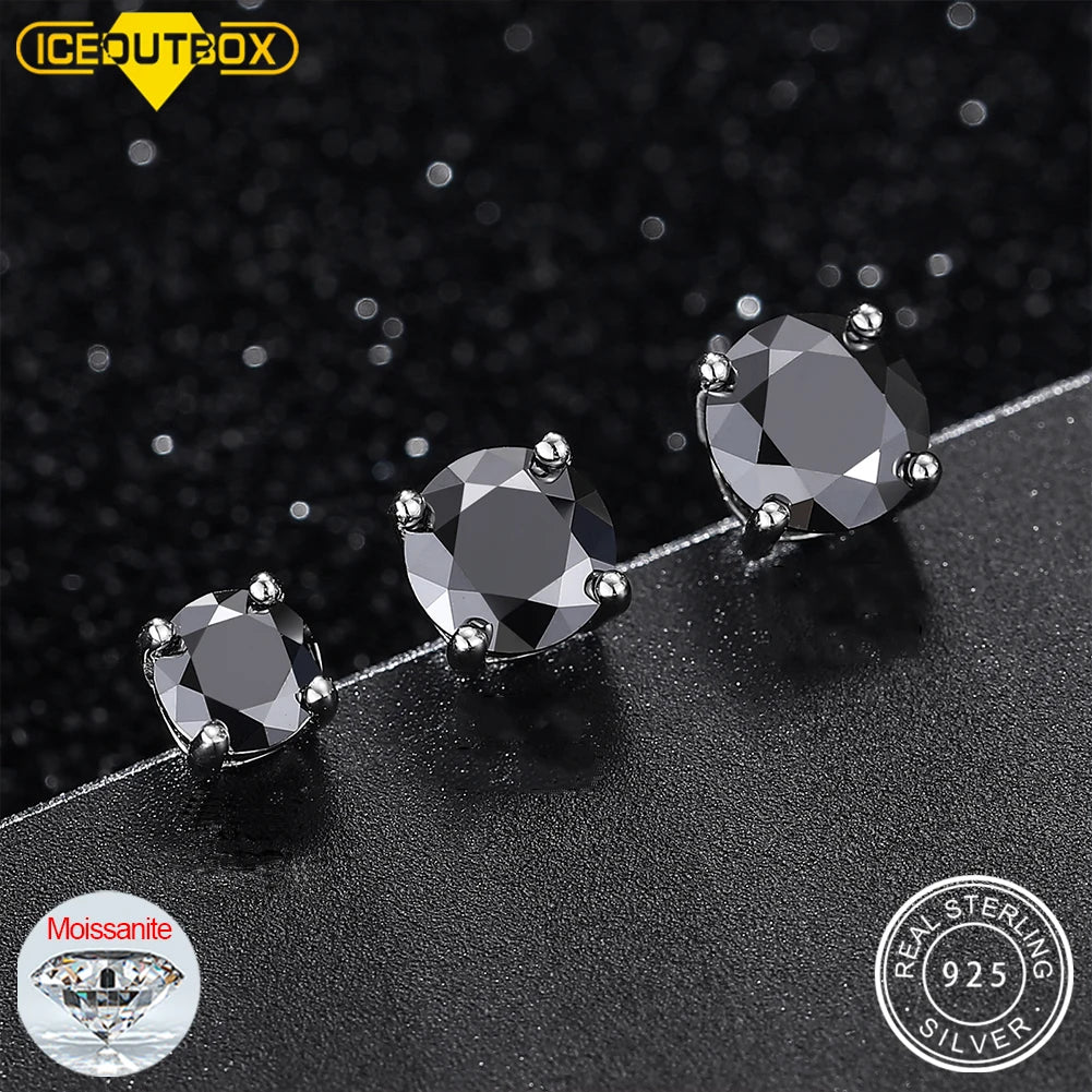 Earrings Moissanite Stud  925 Sterling Silver