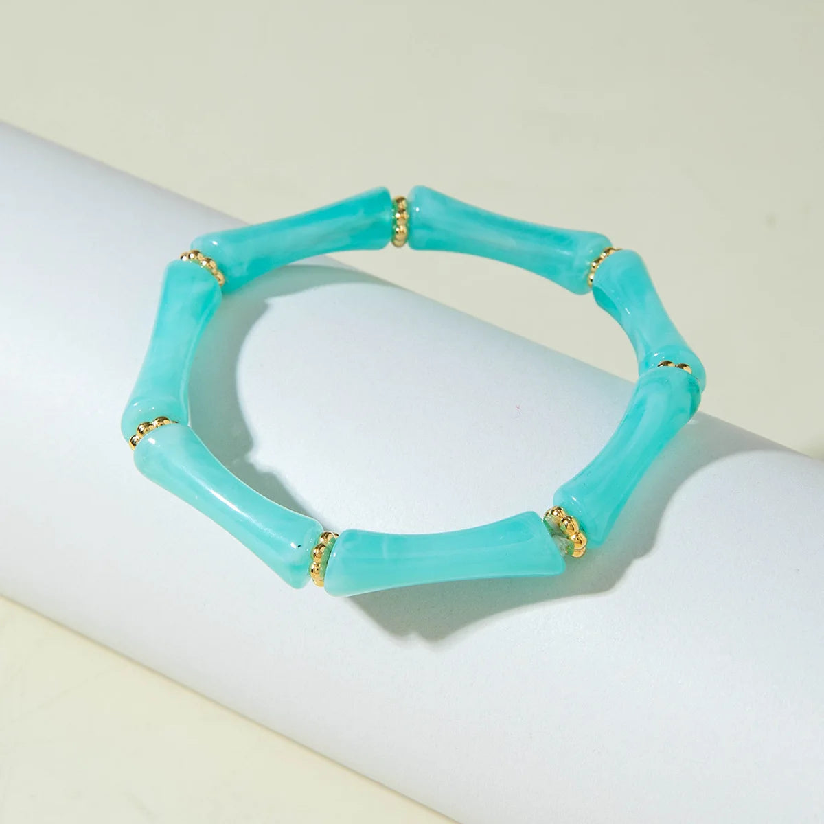 Bracelet Bamboo Tube Elastic Beaded