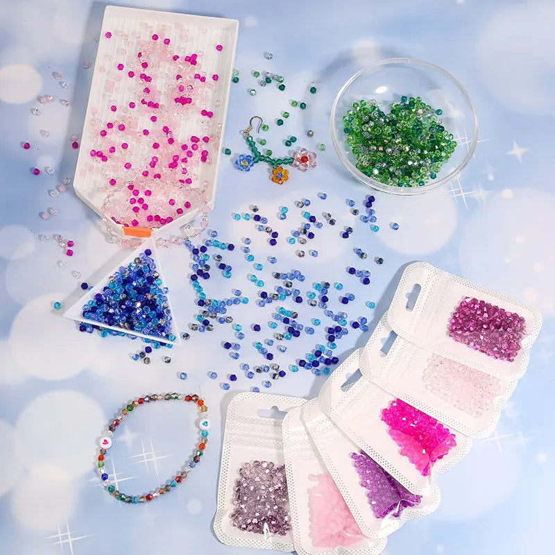 Glass Bicone Beads Faceted Crystal For Jewelry Making