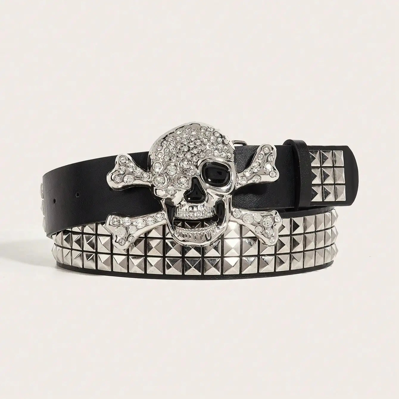 Buckle Belt Skull PU Leather Decorative