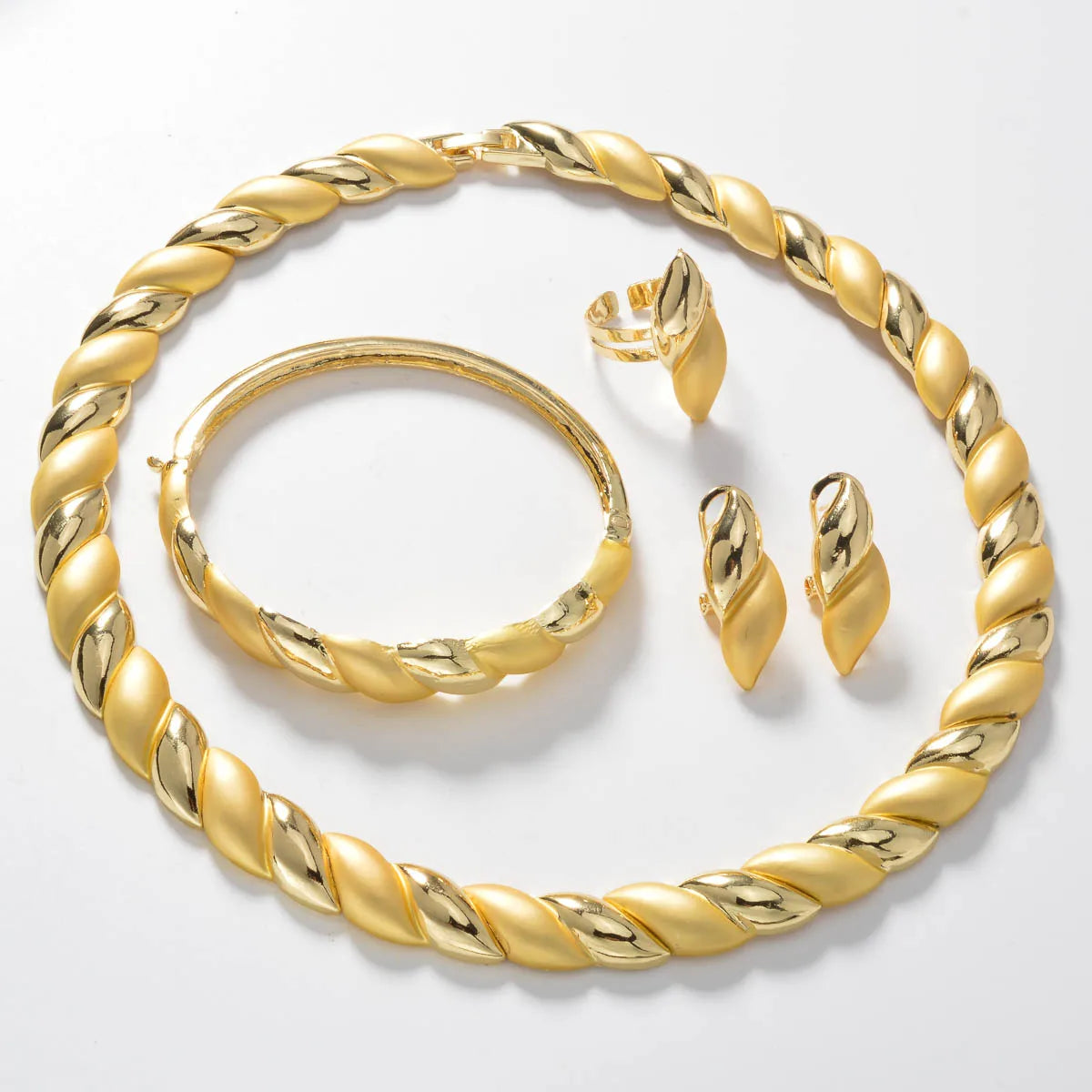 Jewelry Set Dubai Luxury Necklace Ring Earrings Bracelet