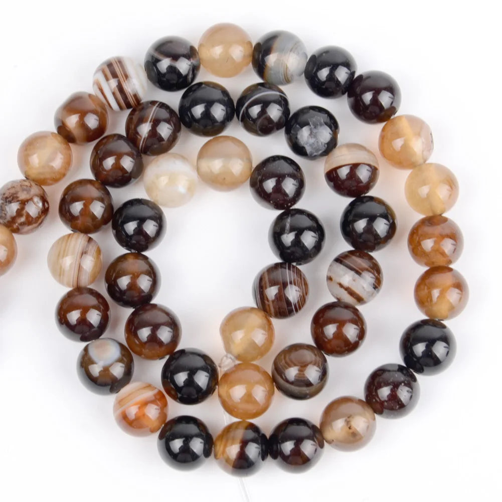 Natural Round Bead Mix Tiger Eye Amazonite Lava Turquoise Garnet