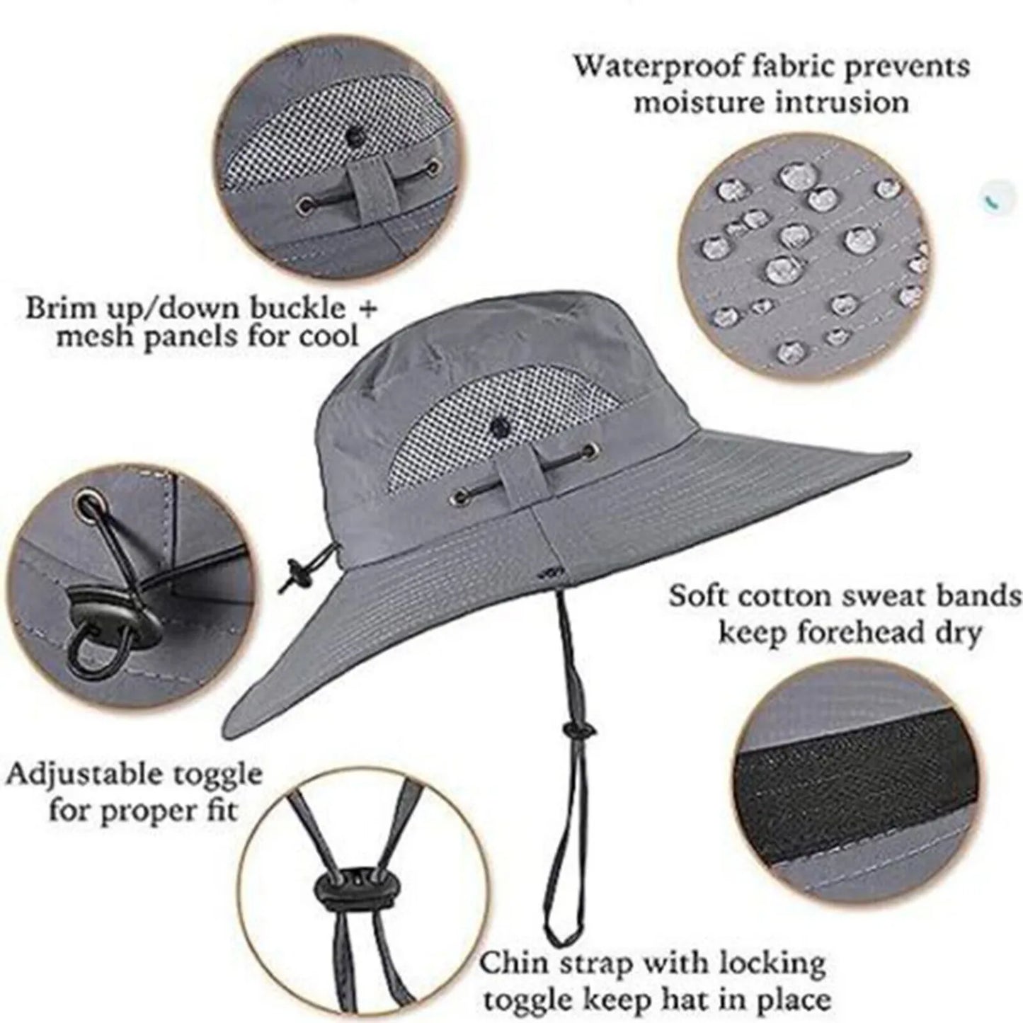 Hat Wide Brim Solar Fan Outdoor Fishing