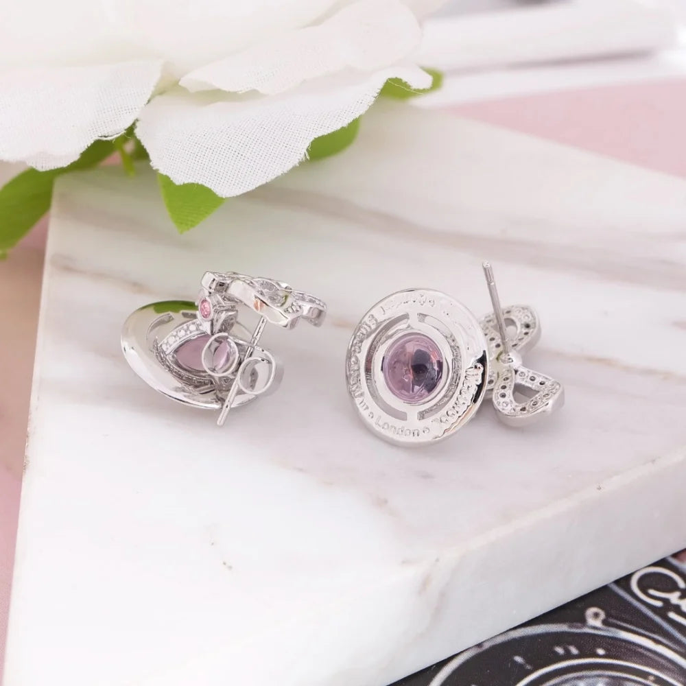 S925 Pure Silver Bow Earrings 3D Studs