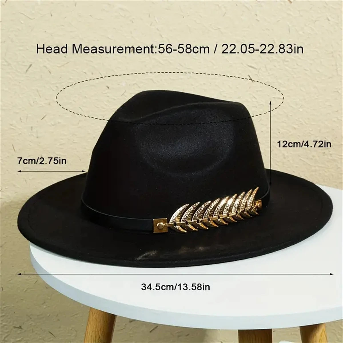 Western Hat Tweed Flat Brim Sunshade Lightweight
