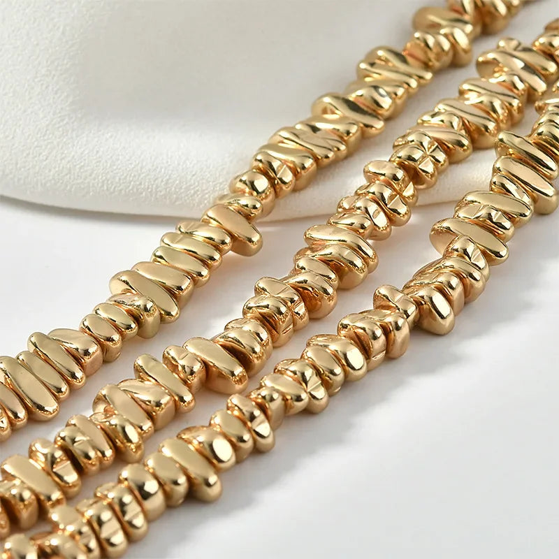 TANANTA Gold Plated Hematite Loose Spacer Beads for Jewelry Making