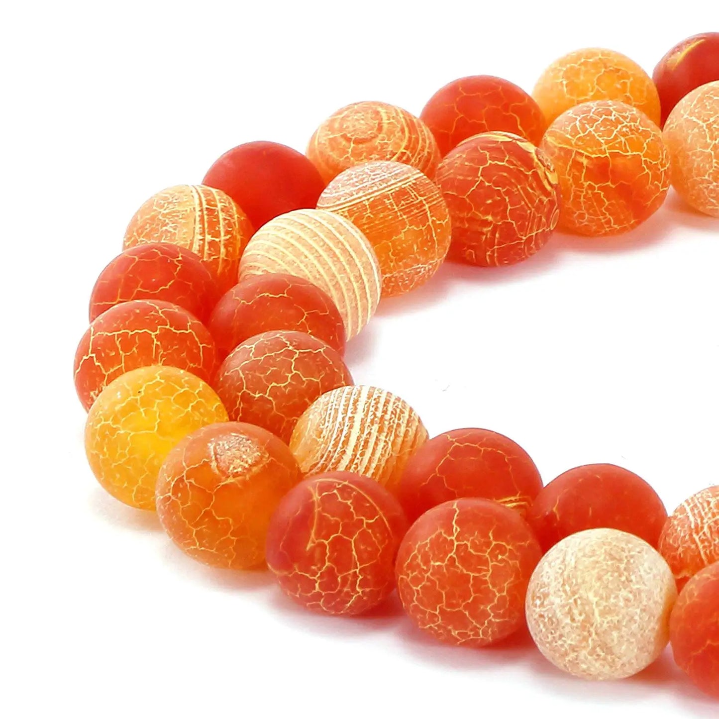 Stone Beads For Jewelry Making Natural Frost Cracked