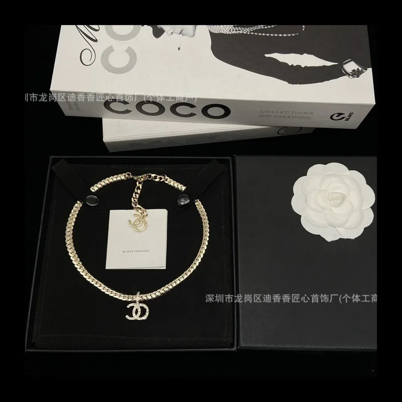 Necklace  Classic Short Snake Chain Diamond Zircon