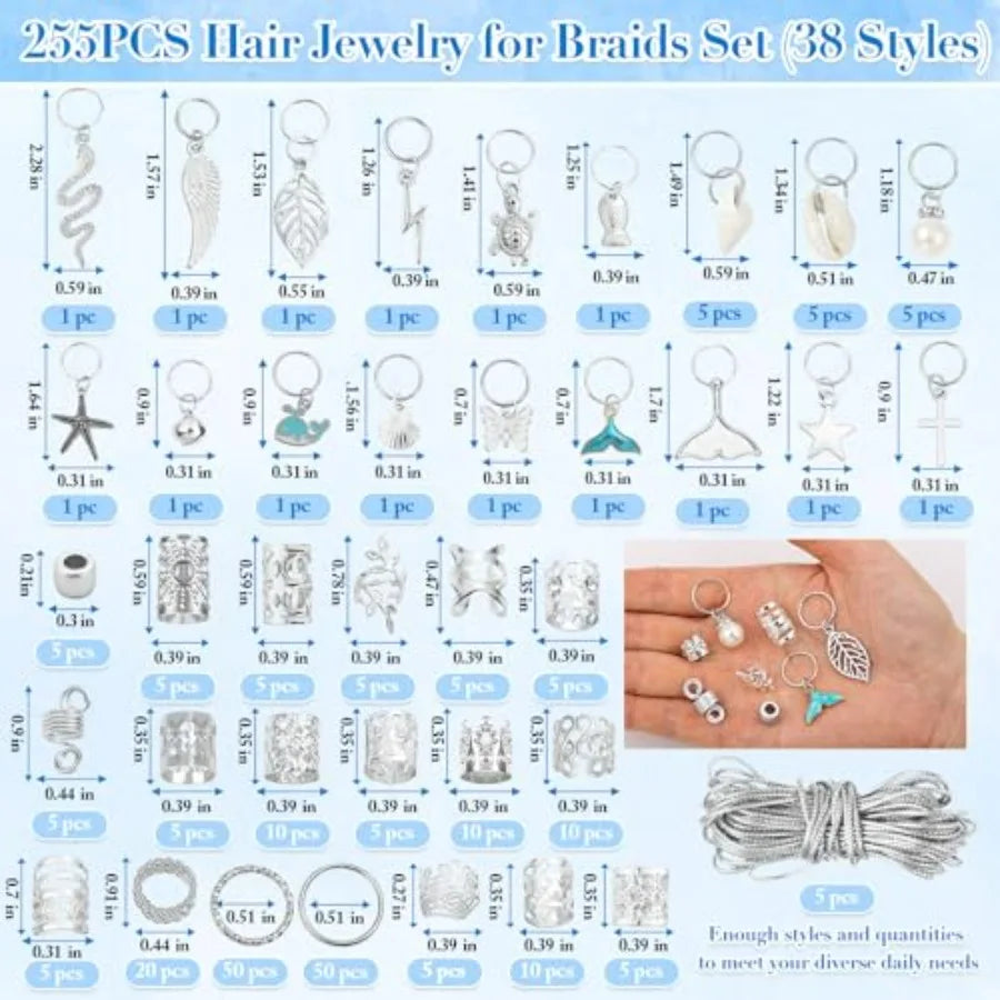 Hair Jewelry For Braids And Dreadlocks Accessories Metal Cuffs Clips