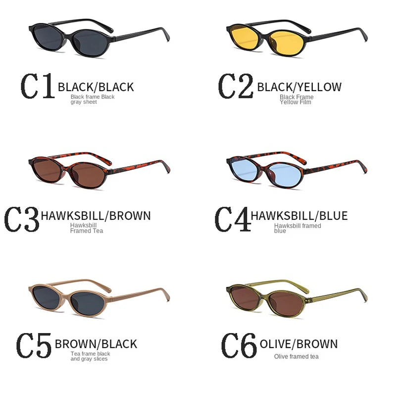 Oval Frame Sunglasses Women Trendy Small Frame