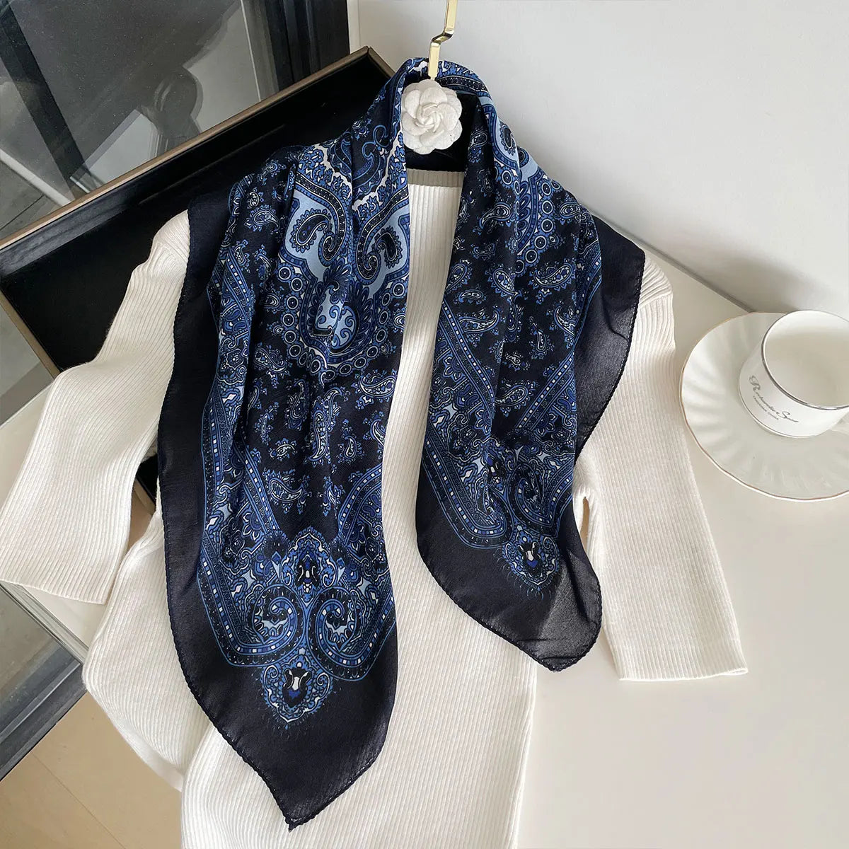 Scarf Paisley Print Square Shawl