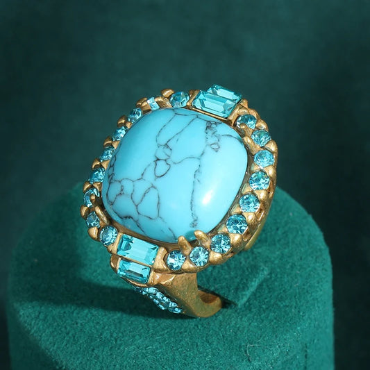 Love Green Live Green 18K Gold Plated Ring Fashion Jewelry