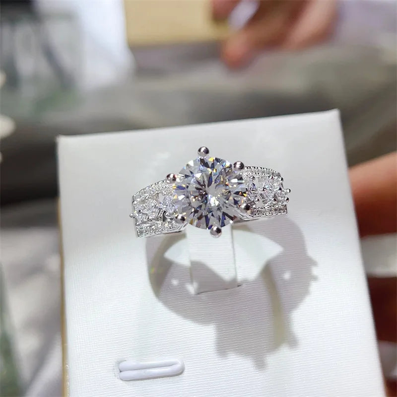 Moissanite Ring In 925 Sterling Silver