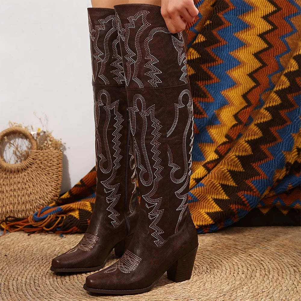 Western Boots For Women Embroidered
