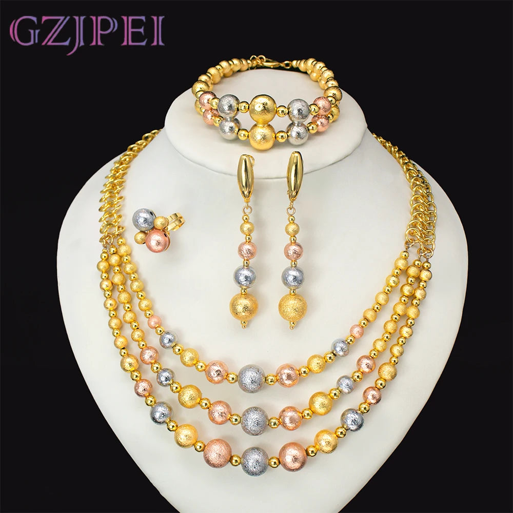 Jewelry Set Four Piece Fashion Jewelry Set Necklace Bracelet Earrings Ring