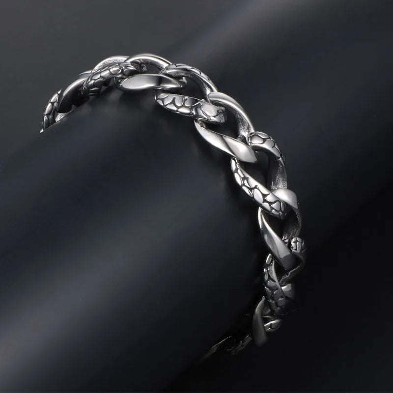 CE168 Titanium Steel Gothic Snake Pattern Retro Bracelet