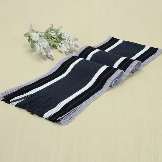 Casual Striped Tassel Scarf Wrap Winter Soft Polyester Shawl
