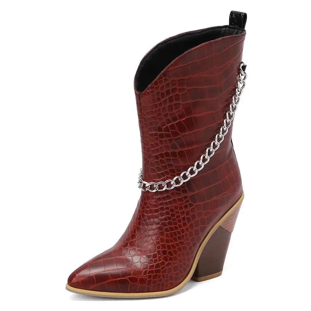 Womens Cowboy boots Snake Print