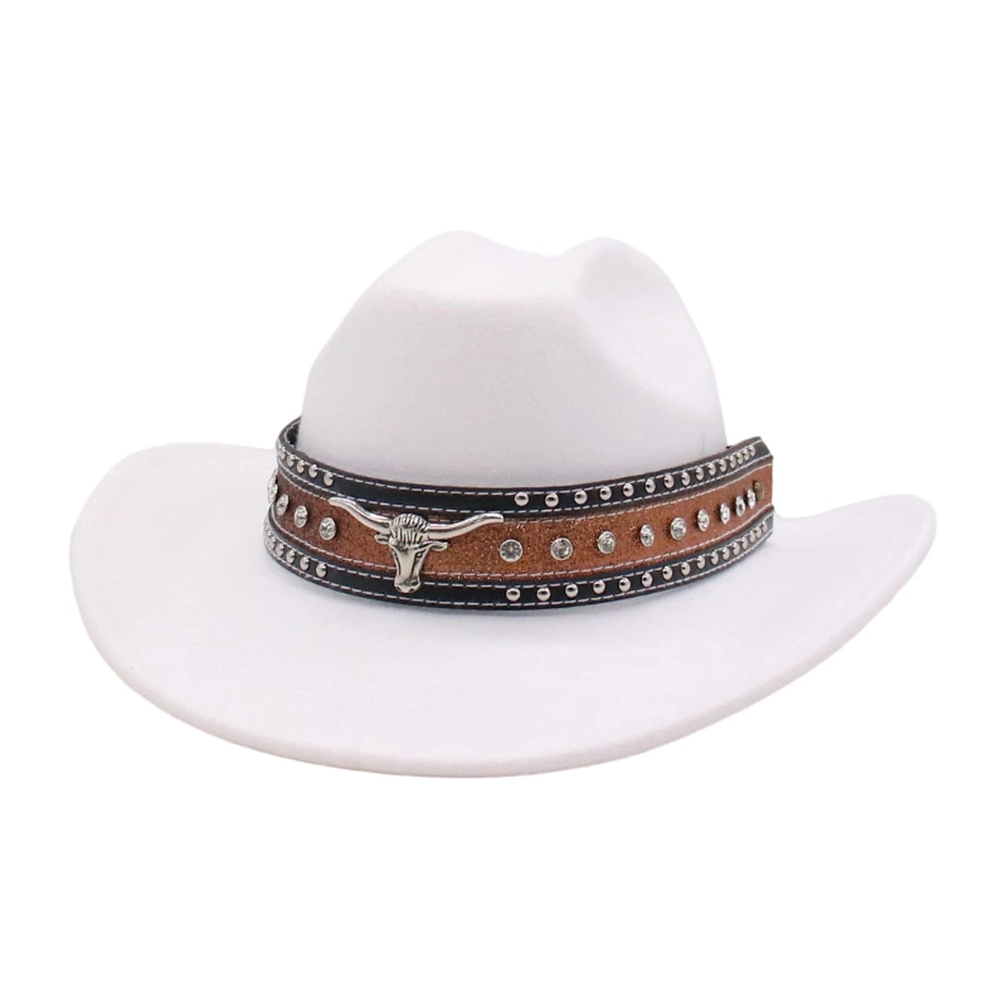 Hat Fashion Rhinestone Wide Brim Cowboy