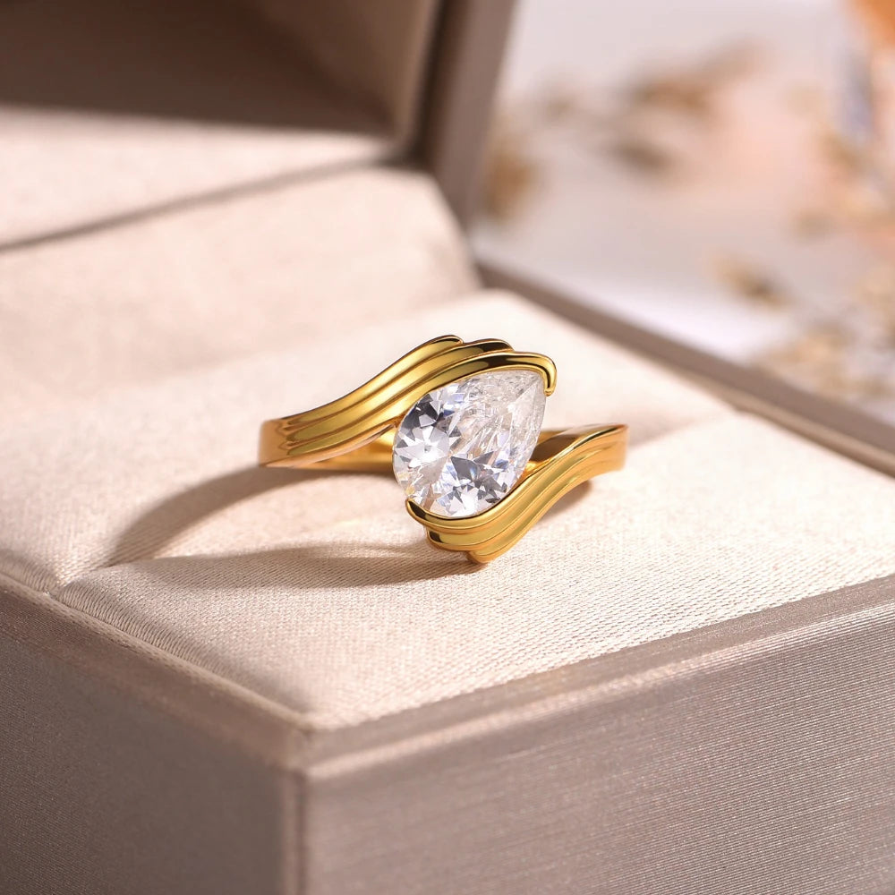 Sterling Silver Moissanite Ring Set S925