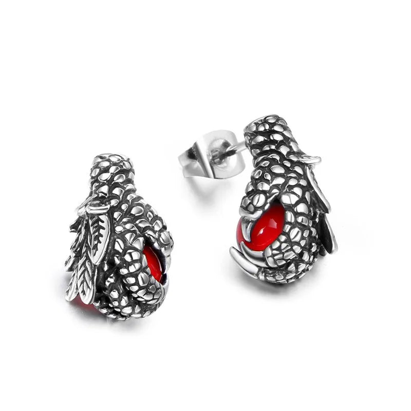 Earrings 3D Dragon Claw Studs