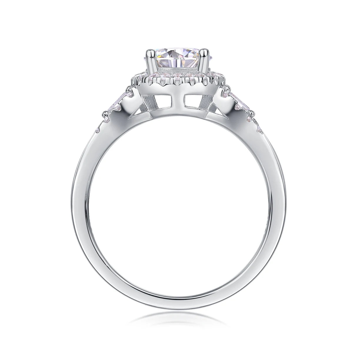 Moissanite Diamond Silver Band