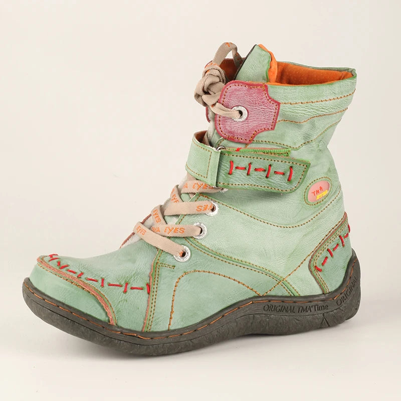 Women Leather Boots Plush Lining