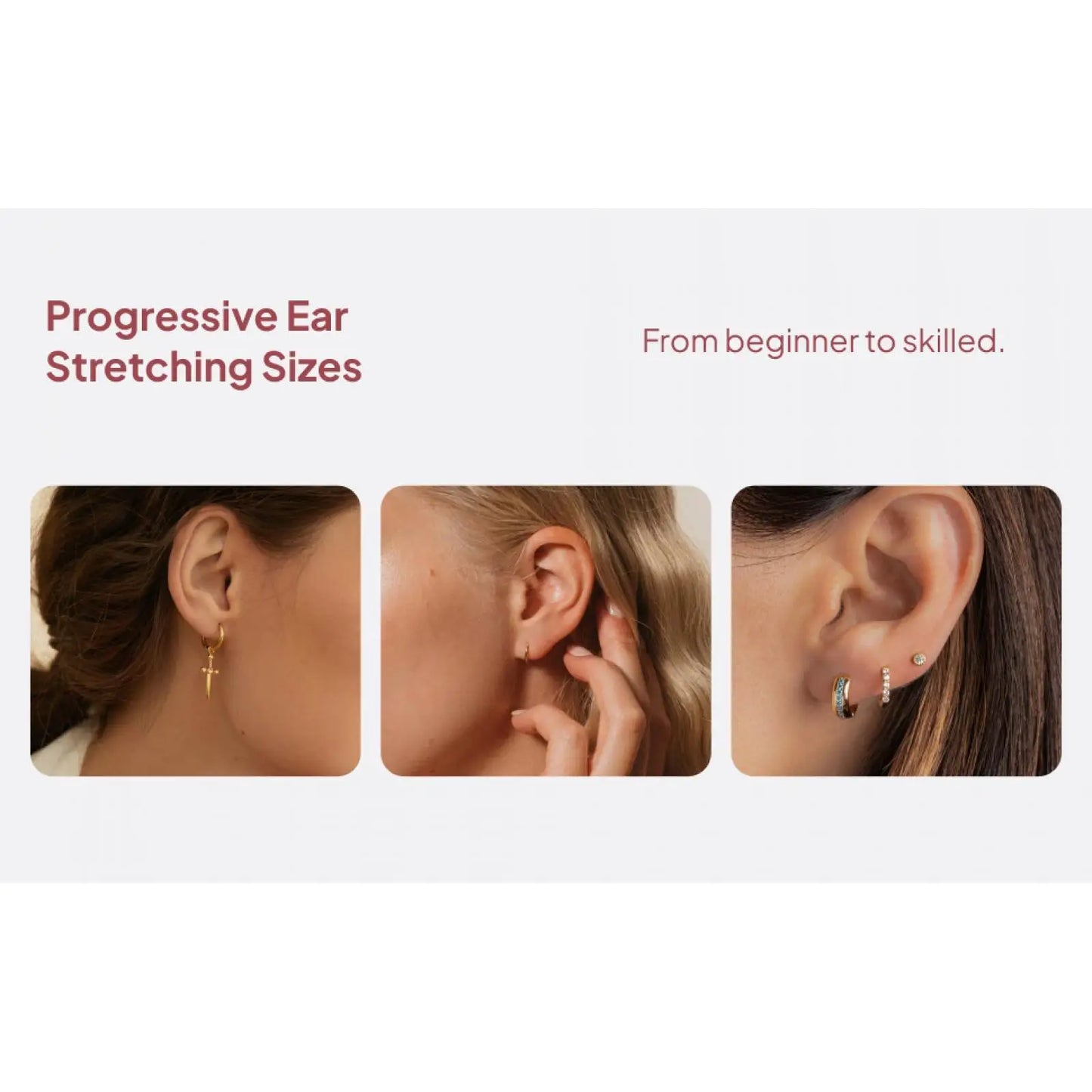 Ear Gauges Stretching Kit For Flesh Tunnels