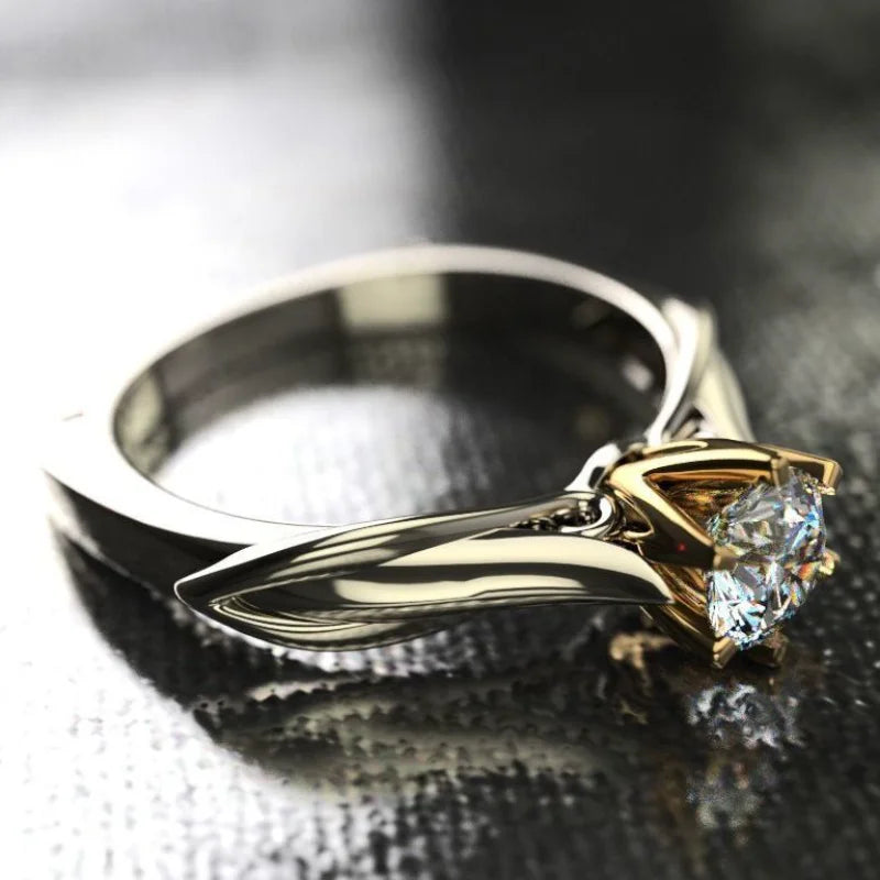 Ring Moissanite Pure 18K Gold Ring Natural Gemstones