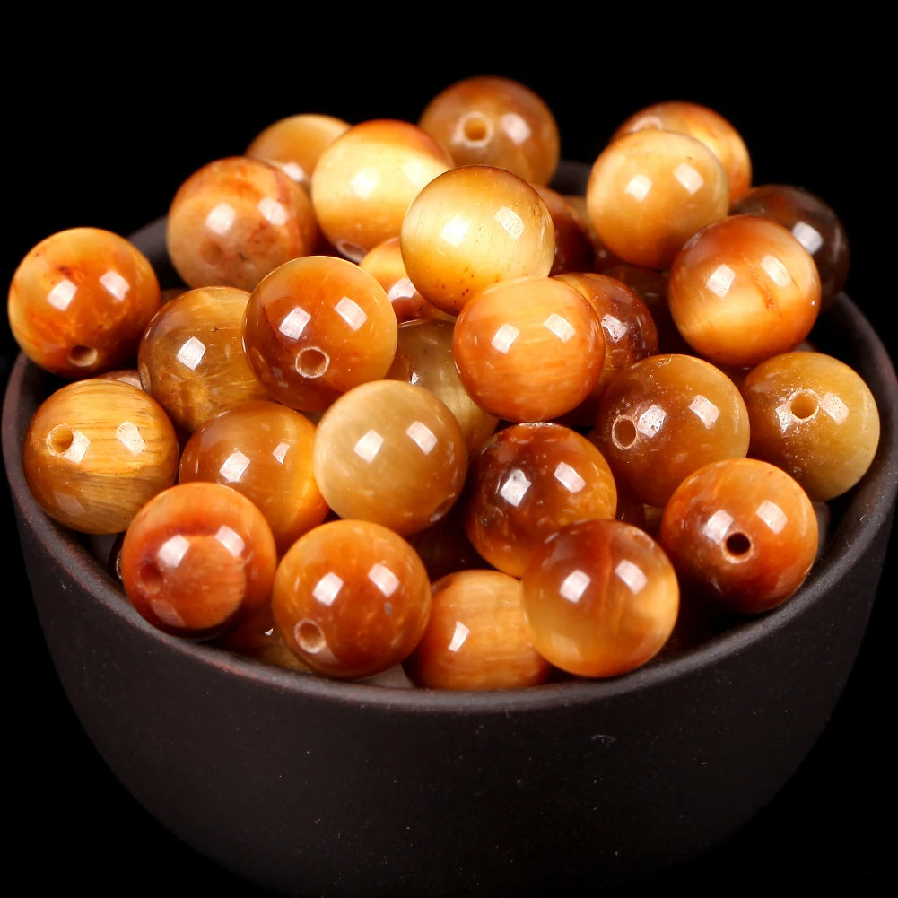 IYKWIM Natural Round Bead Mix Tiger Eye Amazonite Lava Turquoise