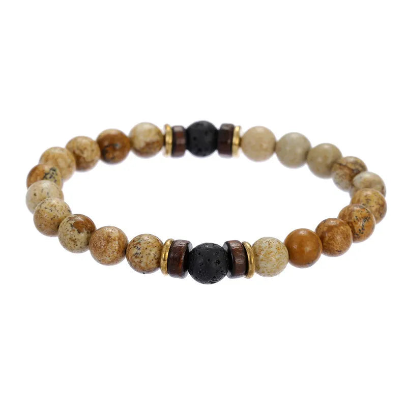 Volcanic Stone Bracelet For Men Women Tibetan Buddha