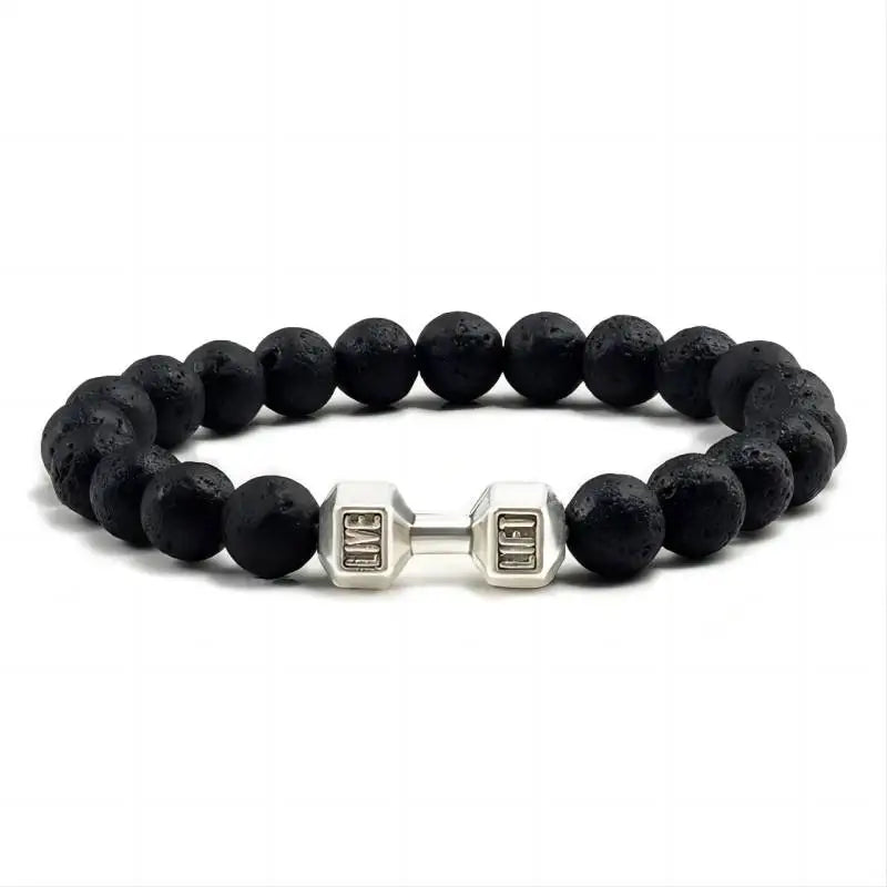 Bracelet Volcanic Lava Stone Dumbbell