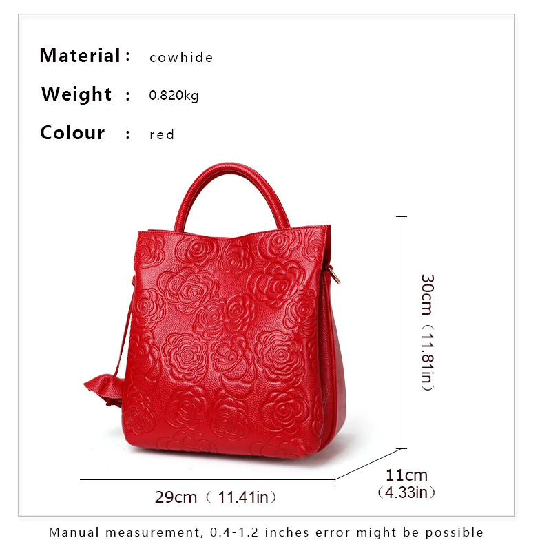 Bag Floral Print Cowhide