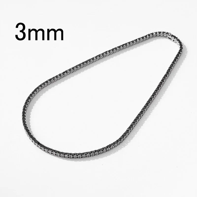 925 Necklace SMYOUE Moissanite Tennis Round Cut