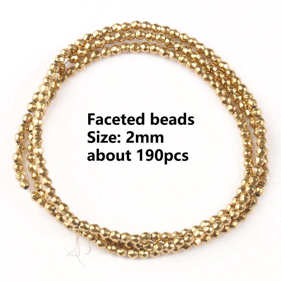 GMB724 Real Gold Plated Hematite Beads Irregular Heart Cube Rondelle