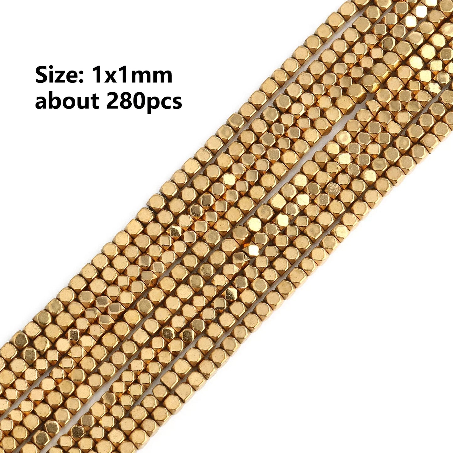 GMB724 Real Gold Plated Hematite Beads Irregular Heart Cube Rondelle
