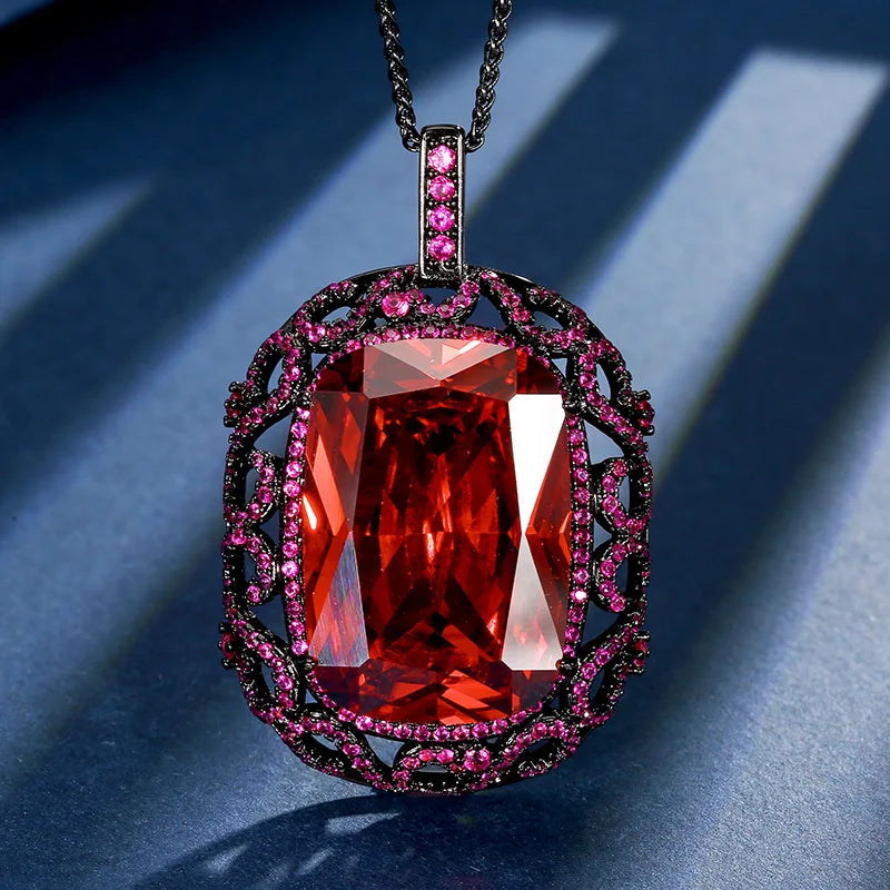 Copper Bottom Gold Plated Pendant Necklace With Zircon