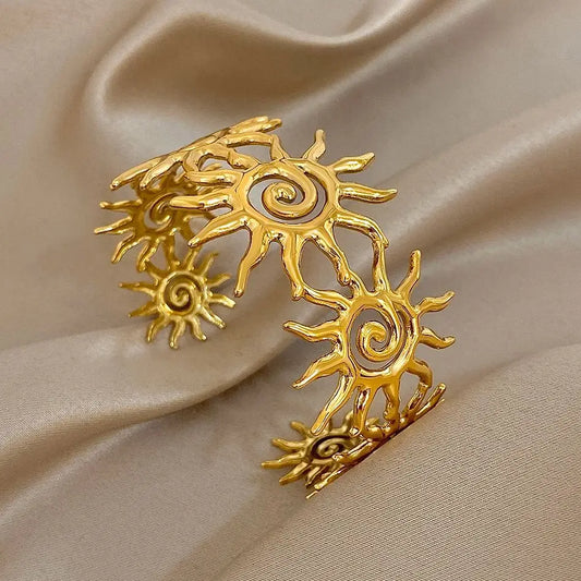 Cuff Bracelet Spiral Sun Totem Jewelry