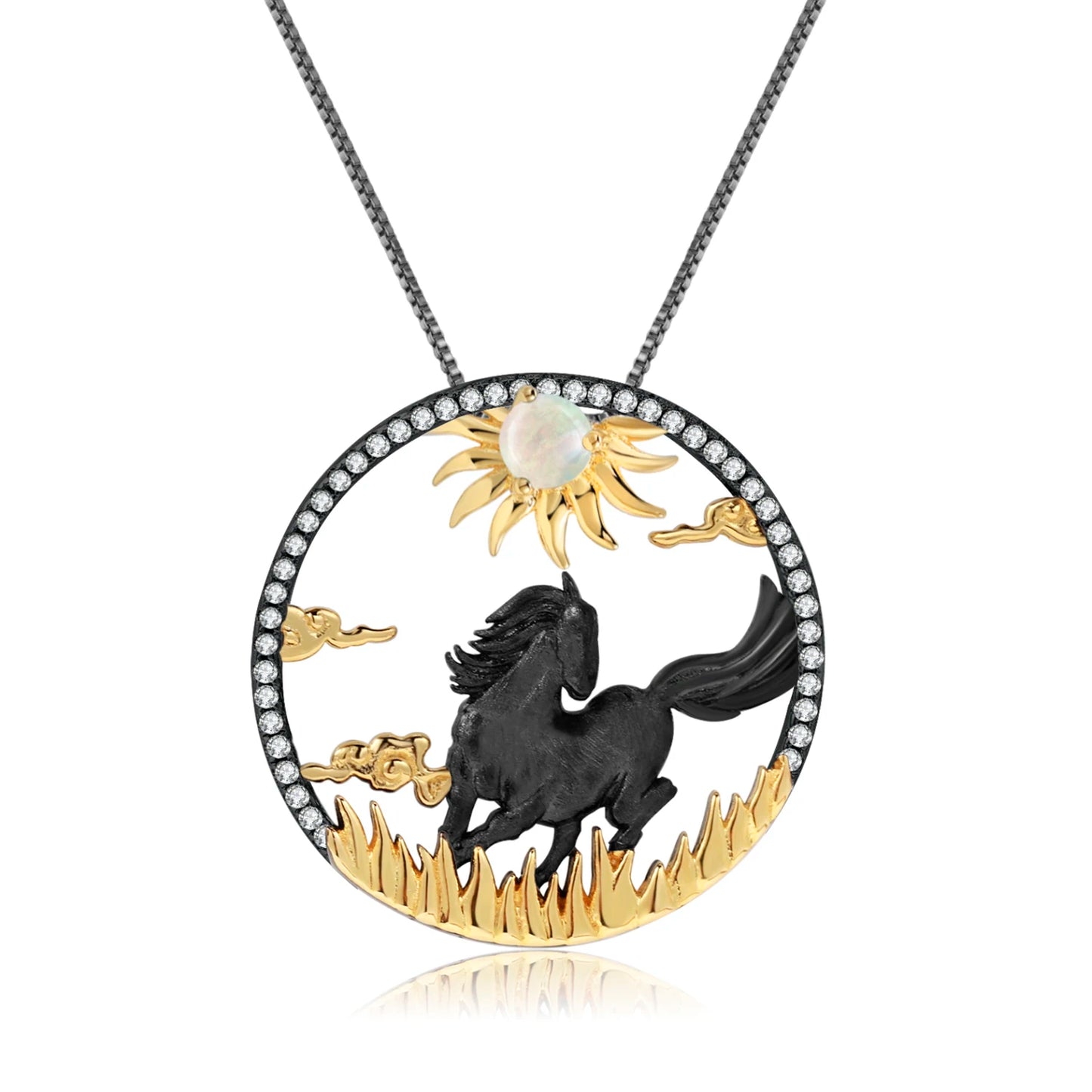 925 Necklace Silver Blue Topaz Dragon Pendant