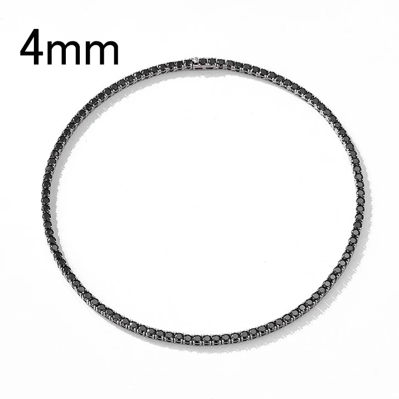 925 Necklace SMYOUE Moissanite Tennis Round Cut