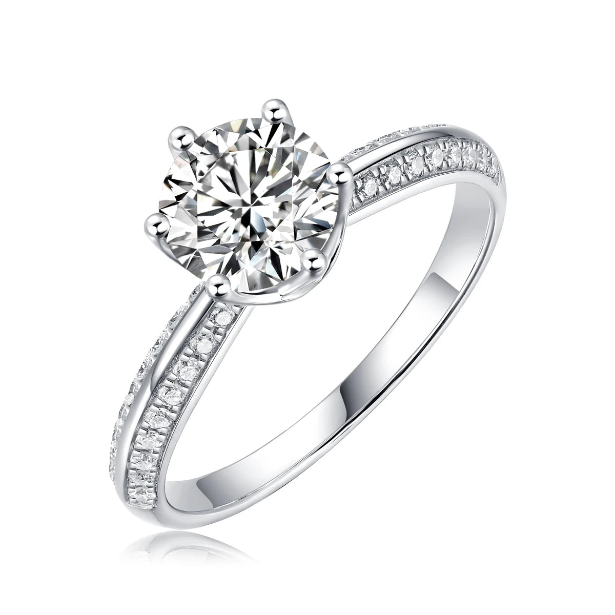Moissanite Ring 925 Sterling Silver